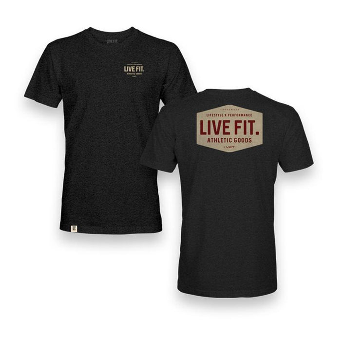 Live Fit- Work Badge-Vintage Tee Black