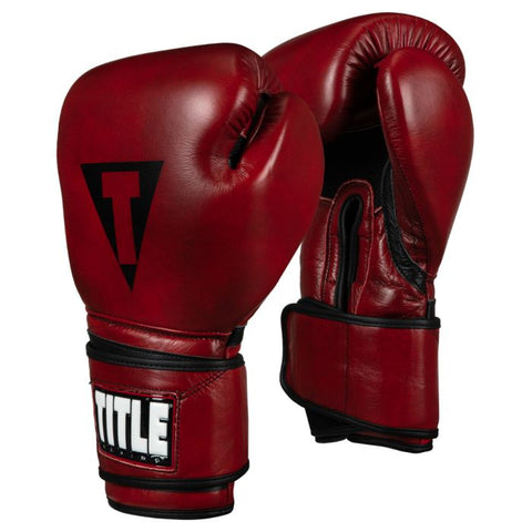 Title Blood Red Leather Sparring Glove/ Blood Red Head Gear