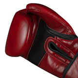 Title Blood Red Leather Sparring Glove/ Blood Red Head Gear