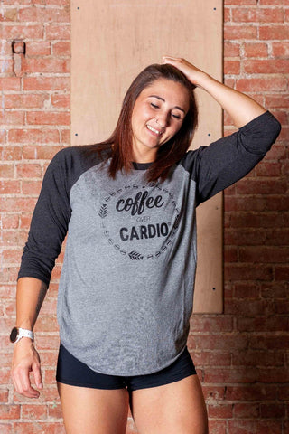 Coffee Over Cardio- 3/4 Sleeve Tee